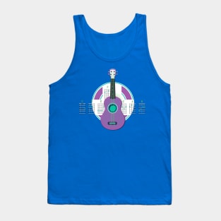 Dibujo de ukelele con notas musicales Tank Top